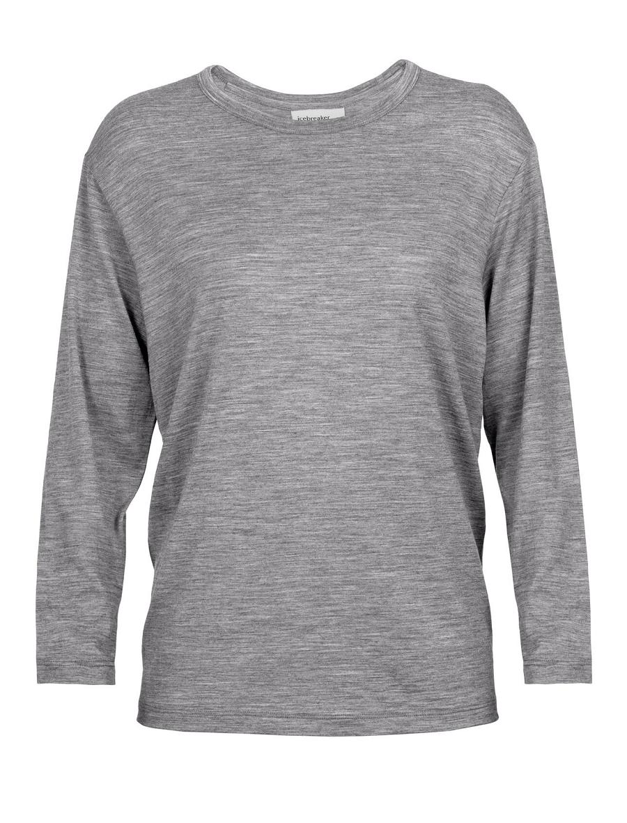 Long Sleeve Icebreaker Merino Granary T-Shirt Damskie Szare | PL 1309UZGT